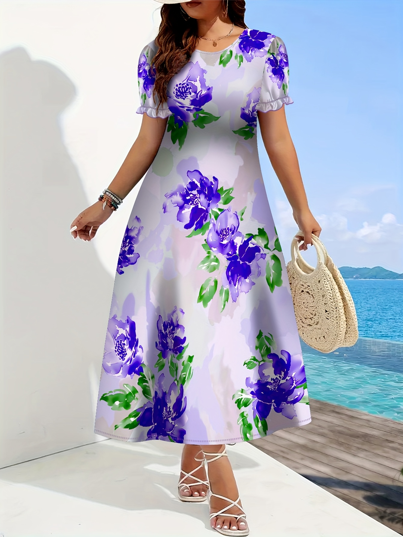 strapless open back dress Vicky Maxi Floral Dress
