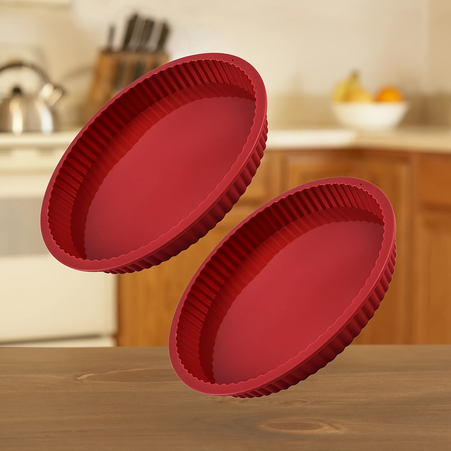 Image of 2pcs Silicone Baking Molds, Heat-resistant & Easy Clean Cake, Bread, Pizza Pans With -suitable Nonstick Coating For Holiday & Wedding Baking (compatible For Halloween, Hanukkah, Christmas, Easter) -