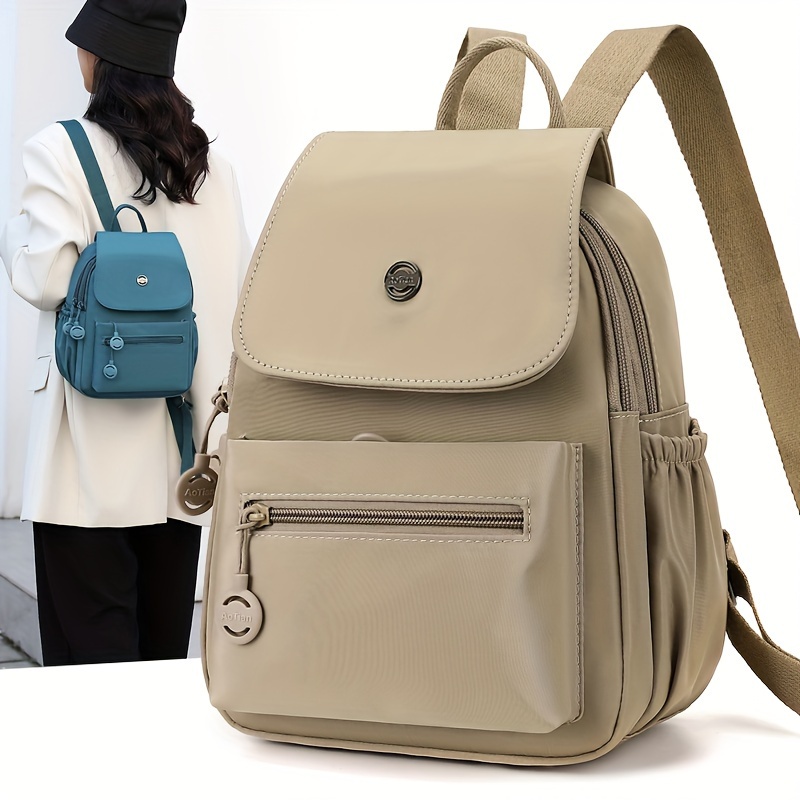 versatile beige backpack women lightweight oxford fabric - Temu