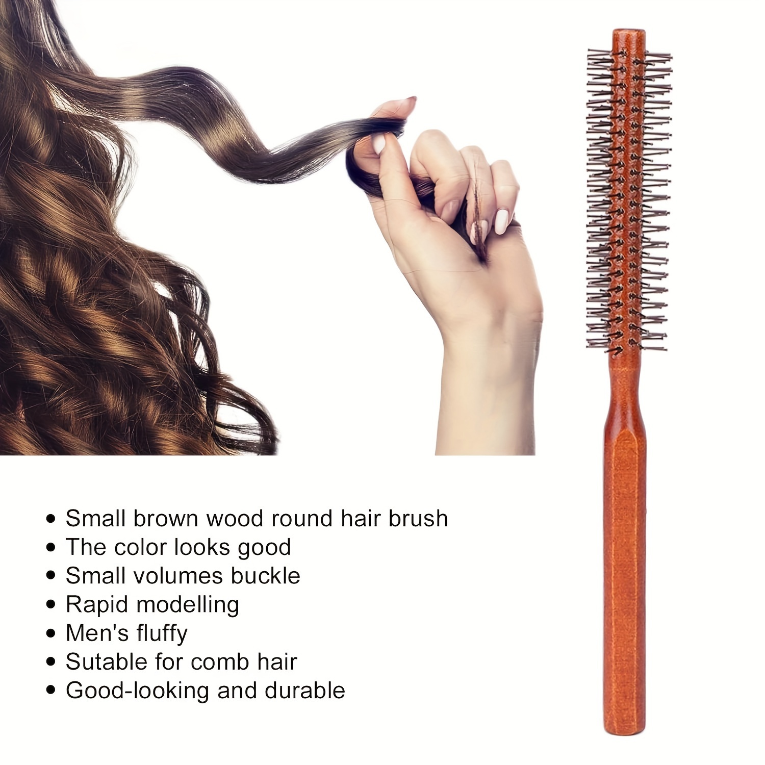 

Nylon Bristle Round Hair Brush By Lotus Tree - Handcrafted Wooden Styling Comb For Detangling And Smoothing - Normal Hair, Promotes And Reduces Frizz