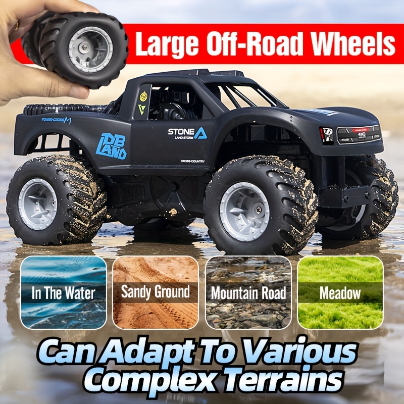 [6-1 RC Car] Amphibious 6-1 Remote-controlled Off-road Vehicle, High Horsepower Four-wheel Drive Climbing RC Car | Toy Racing Electric Toy Car, Old Boy Outdoor Toy Birthday Gift