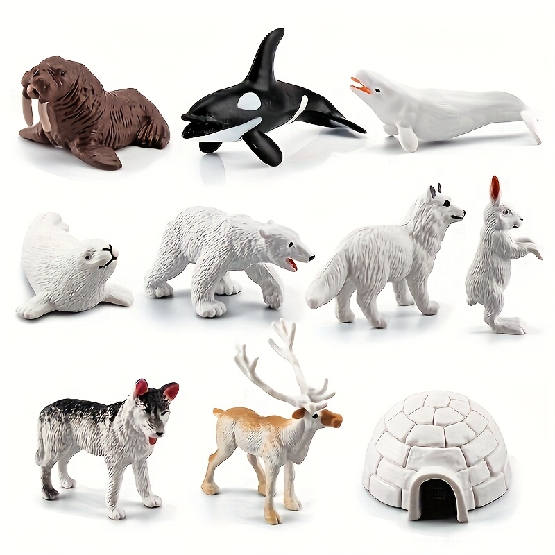 

10pcs Figurine Set - Plastic Miniature , Including Bear, , , , , , Fox, Rabbit, And