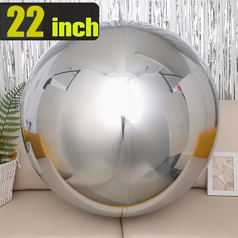 2pcs 4d Sphere 22 "metal Mirror Decorative Balloon, For Event Decoration, Can Float, Thanksgiving, Christmas Gifts, Party Party Decoration, Wedding Wedding Background Decoration, Valentine's Day