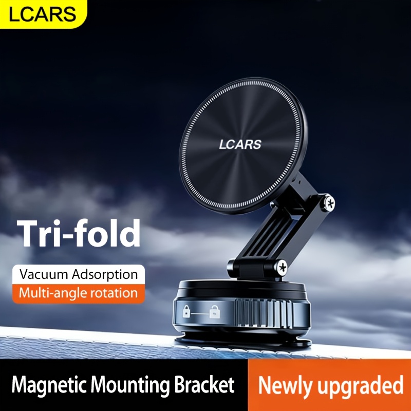 TEMU Lcars Car Phone Mount, Vacuum Suction Cup And Magnet , Foldable Design For Car Dashboard And Tablet, Compact Size For , Fashionable Appearance,