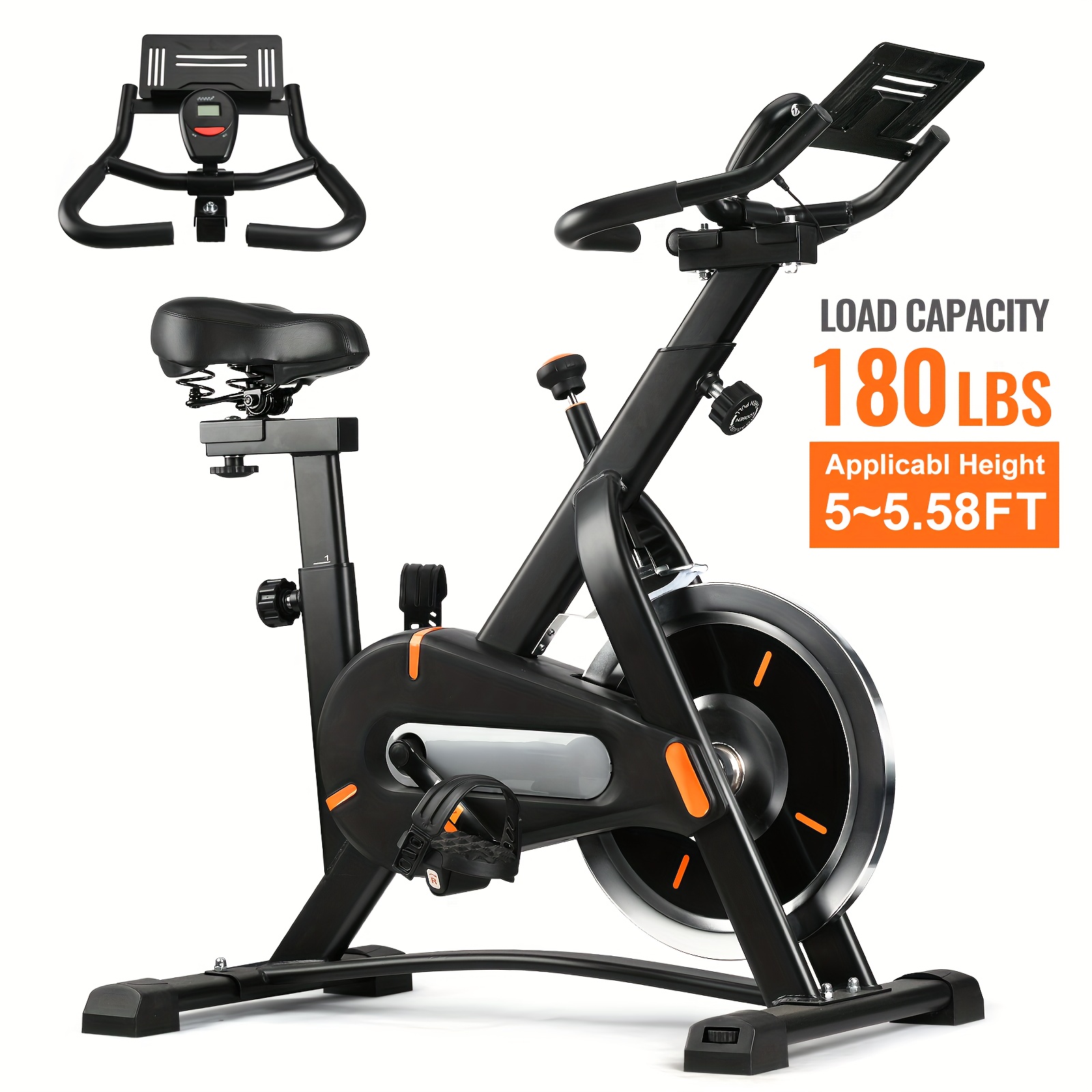 TEMU Exercise Bike, Indoor Bike/brake Pad Stationary Bike, For Family, Indoor Bike With Silent Belt Drive, Heavy Duty Flywheel, Comfortable And