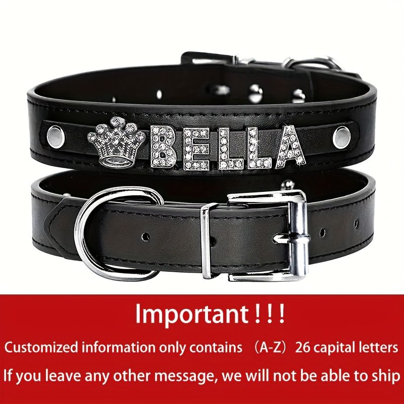 Personalized PU Leather Dog Collar with Exquisite Pendant, Custom Tag