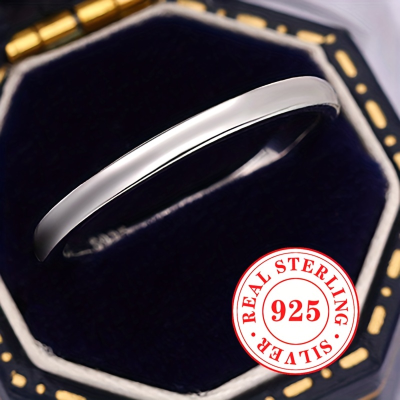 

Bague Cercle en Argent Pur S925 de 1.7g pour Hommes et Femmes, pour Demande en Mariage, Fiançailles, , Bijoux, Boîte