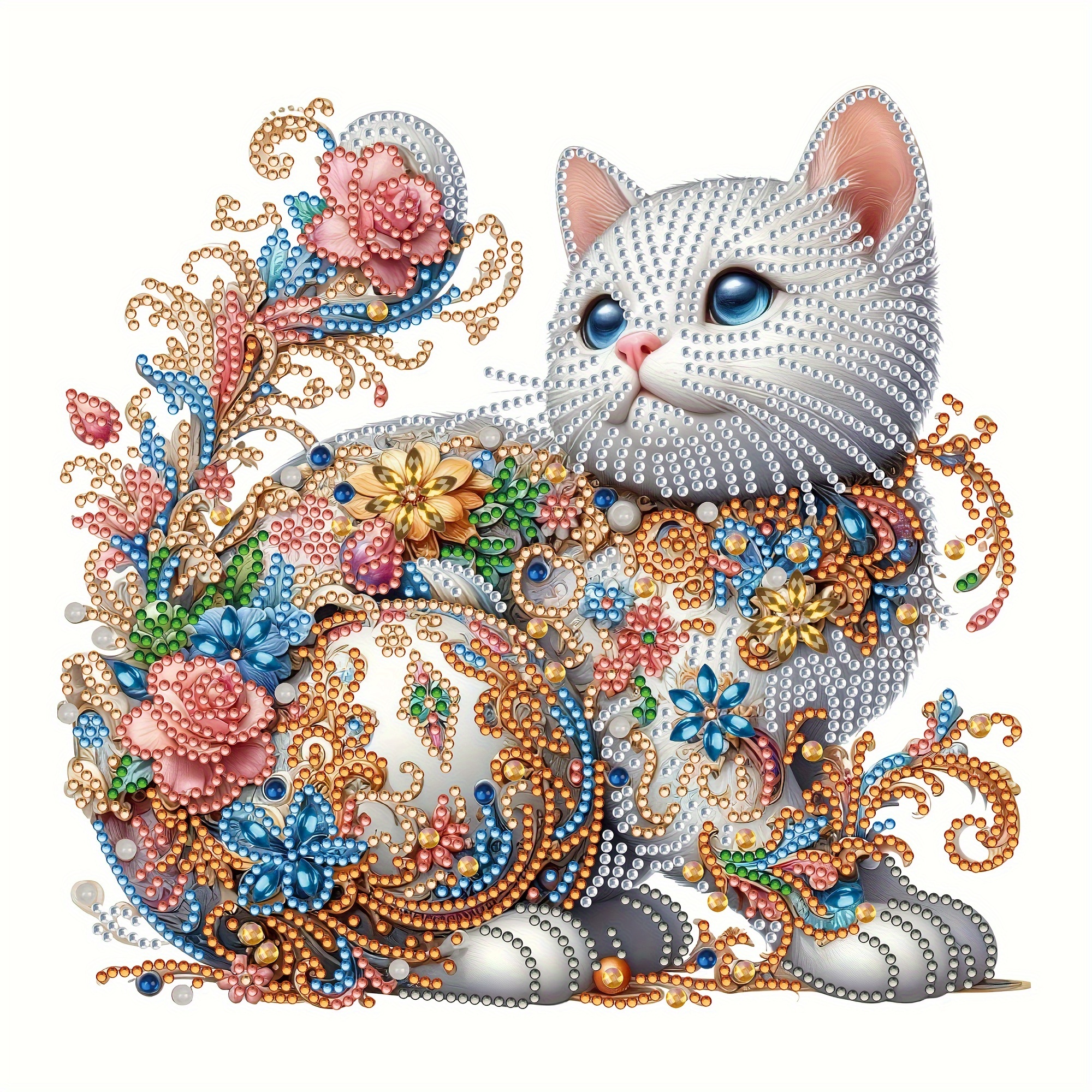 

1pc Animal Cat Pattern Diamond Art Painting Kit 5d Diamond Art Set Painting With Diamond Gems, Arts And Crafts For Home Wall Decor, No Frame.