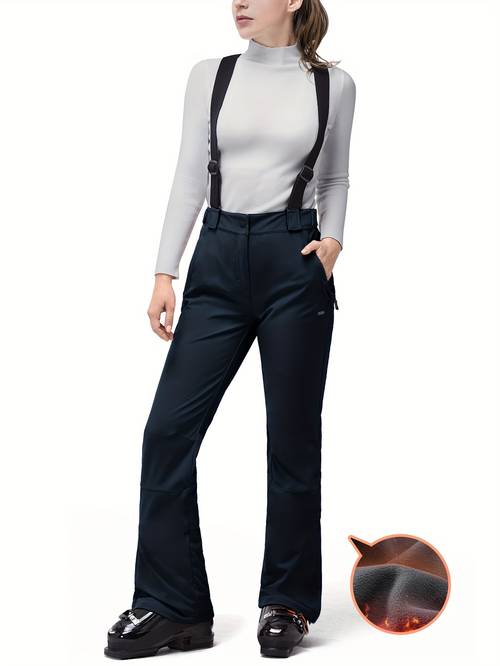 33 000ft women s ski snow bib pants warm insulated snowboard softshell pants with detachable bib