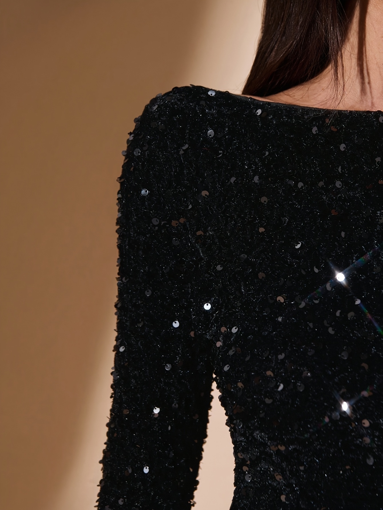 2025 new womens glitter sequin short dress trendy long - Temu Kuwait