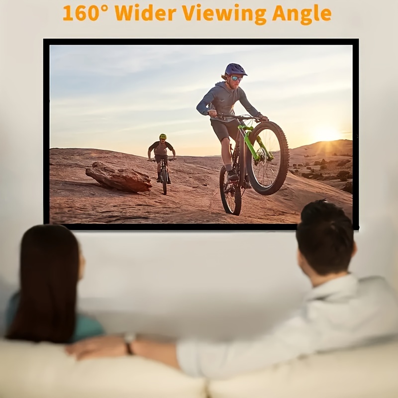 1080p hd projection screen with 160 viewing angle outdoor viewing indoor storage easy to move soft screen for 60 72 84 100 120 150 inch projectors details 8