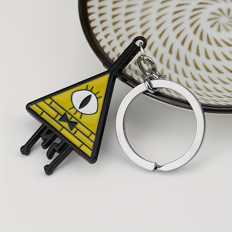 

Inspired Enamel Keychain, Zinc Alloy Metal, , Bill Triangle Character, Mystery Town Code Keyring