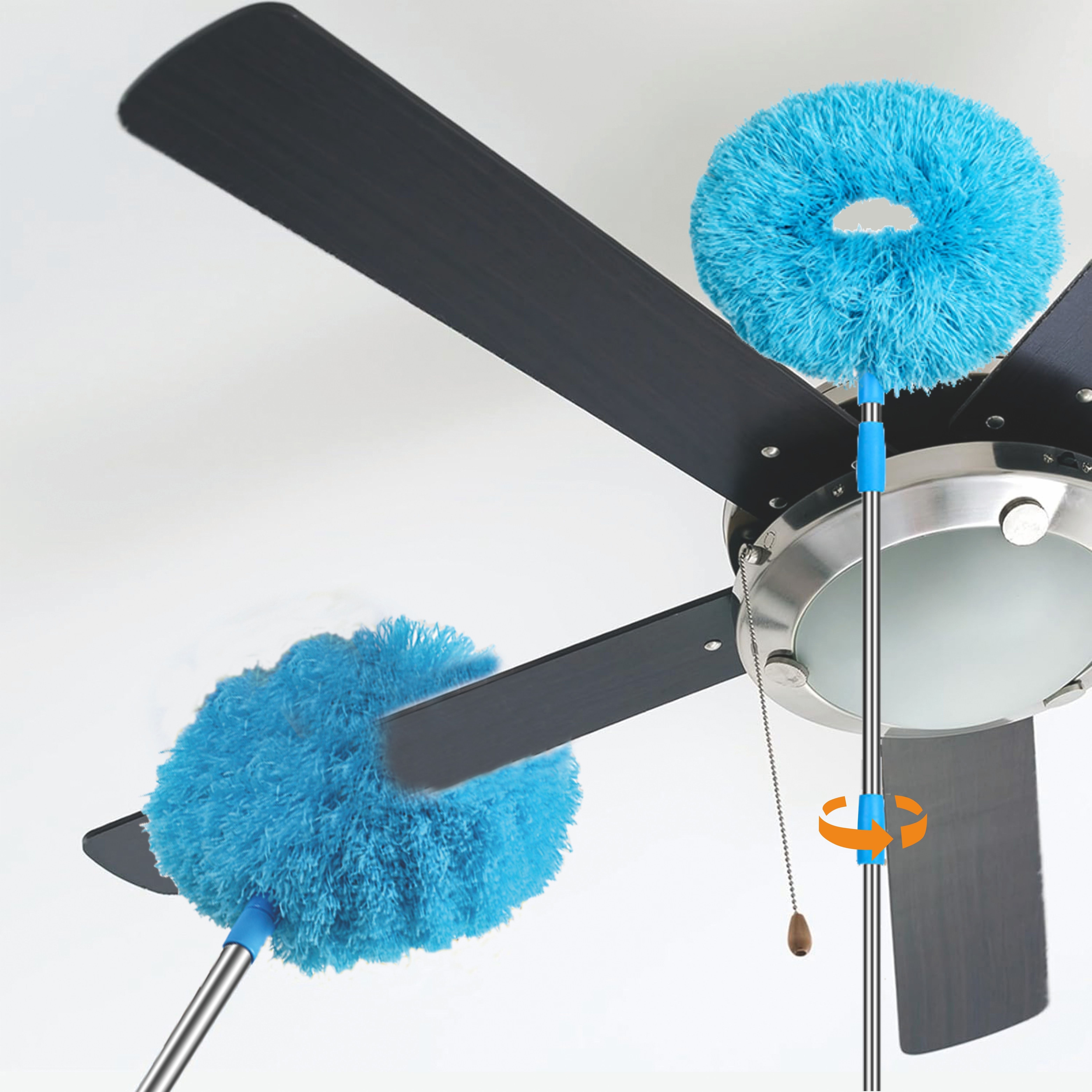 

Washable Ceiling Fan Cleaner, Microfiber Duster With Telescoping Extension Pole, Fit For Cleaning High Ceiling Fan, Furniture, Blinds, Car