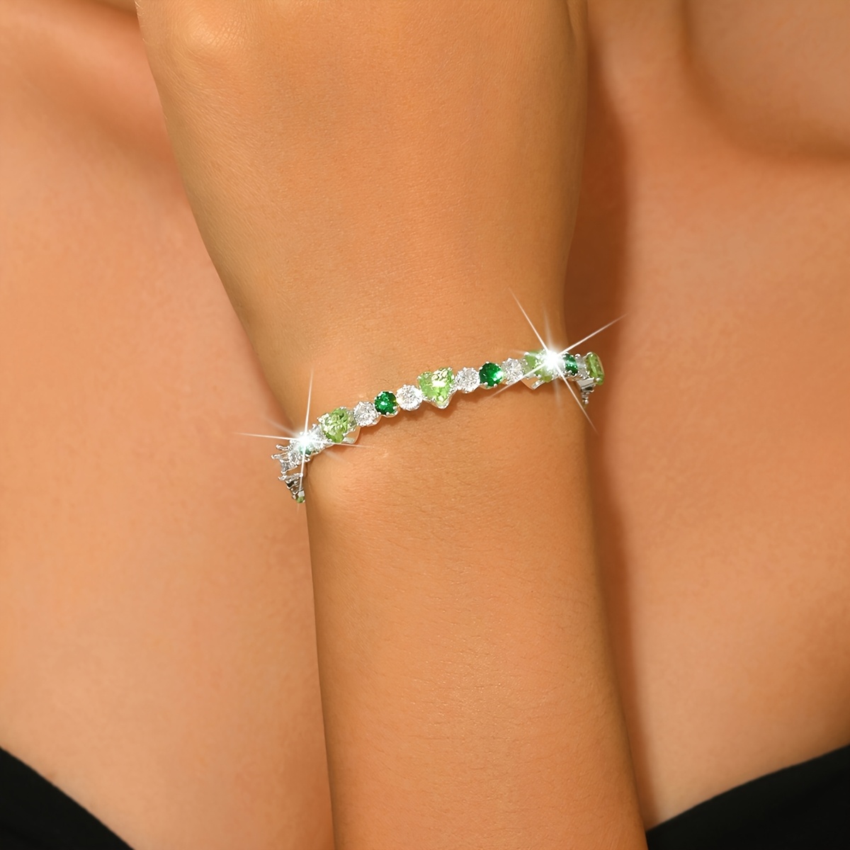 Irregular Patchwork Bracelet, Light Luxury Design