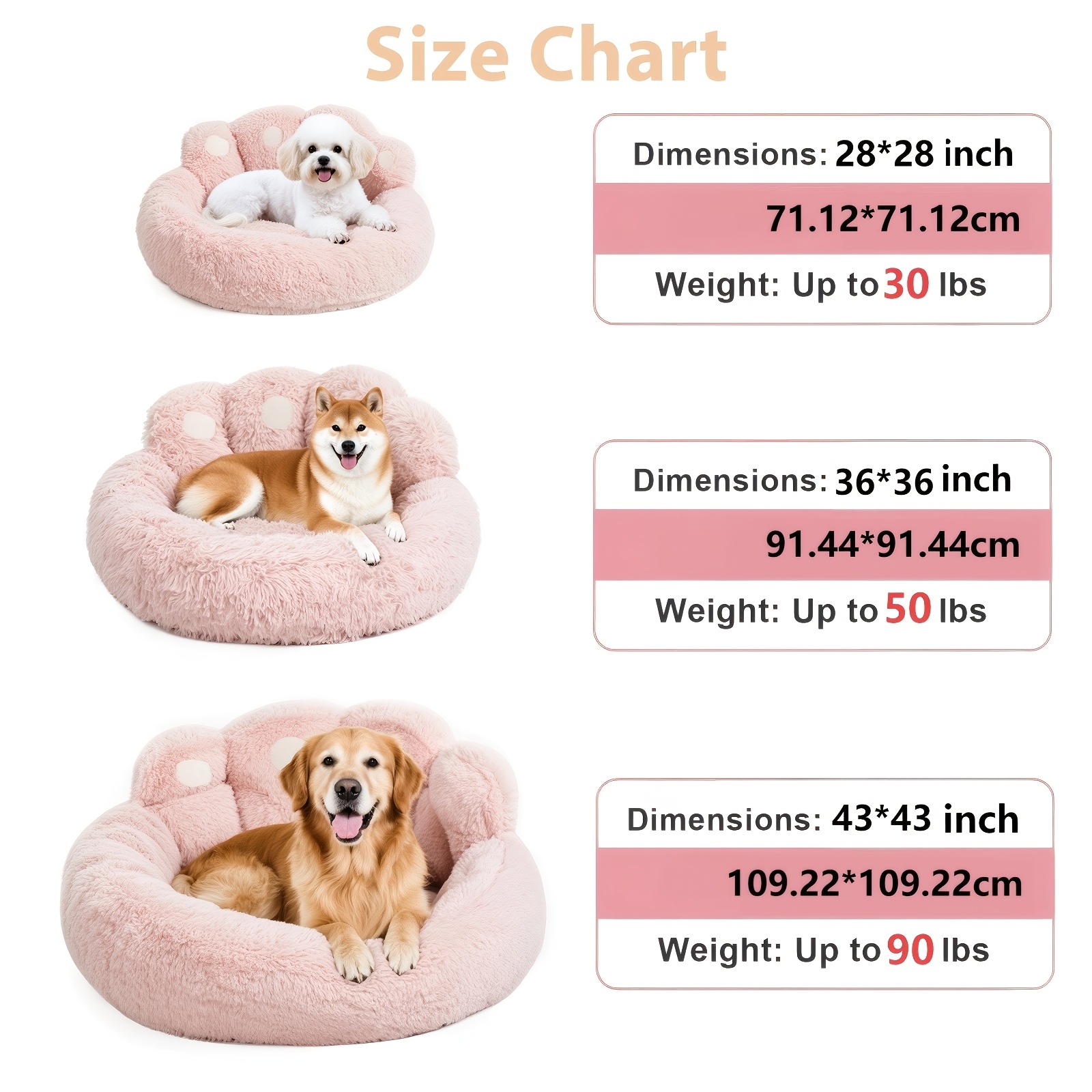 TEMU Soft And Paw Pet Bed - For Dogs And Cats - Calming Donut Dog Bed, Warm And Dog Round Bed, Plush Cushion Bed