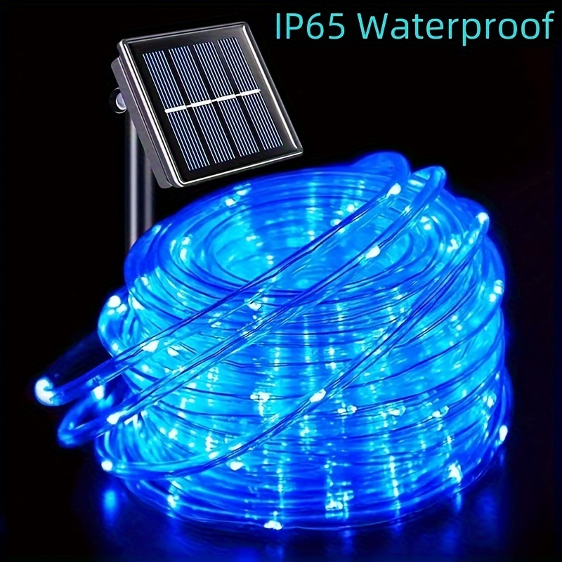 

1pc Solar-powered Led Fairy Lights - 8 Modes, Blue Outdoor String Lights For Garden, Tent, Gazebo, Trampoline, Pathway & Pool Decor