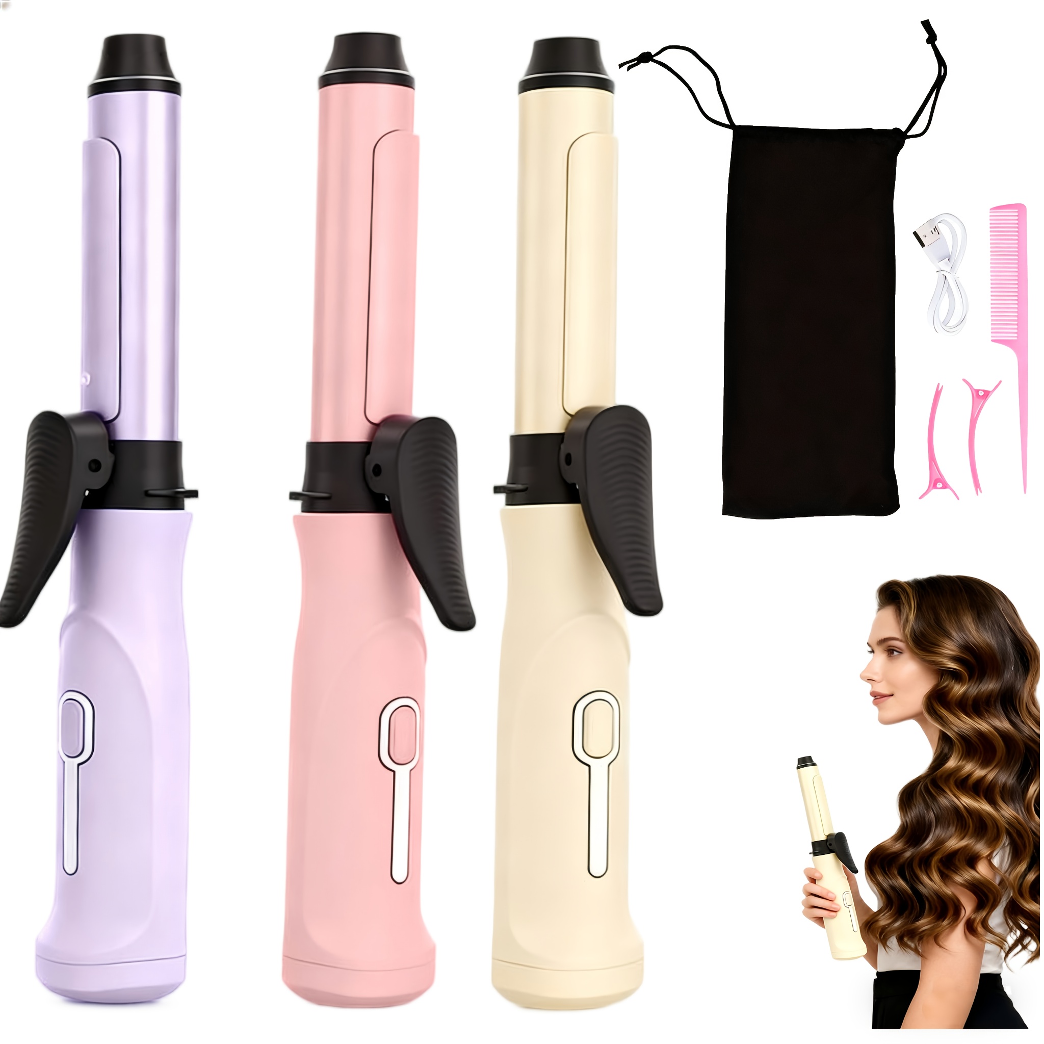 TEMU Compact Cordless Mini Curling Iron For Durable Styles, Ideal For Bangs And, Essential Hairdressing Tools For Students