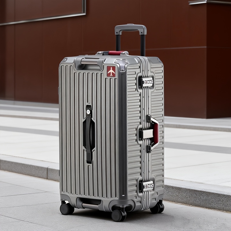 TEMU Luggage, Large Capacity Travel Suitcase, Equipped With Anti-collision Corner Protection, Made Of Durable Abs pc Material, Aluminum Frame,