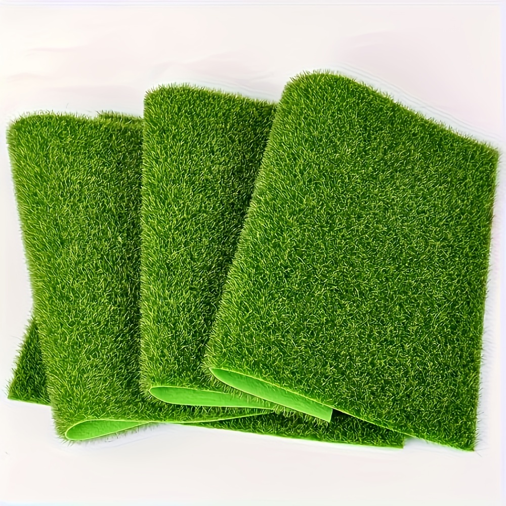 

3pcs Artificial Grass Squares, 6"x6" - Fairy Gardens & Dollhouses | Diy Craft & Miniature Model Decor | Ideal For Birthday Party Favors & Holiday Accessories, Fairy Garden Accessories