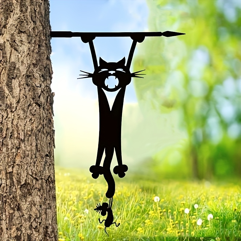 1pc Swing Metal Handicrafts, Interesting Silhouette Garden Outdoor Garden Lawn Ironwork Inserts, Home Garden Decorations