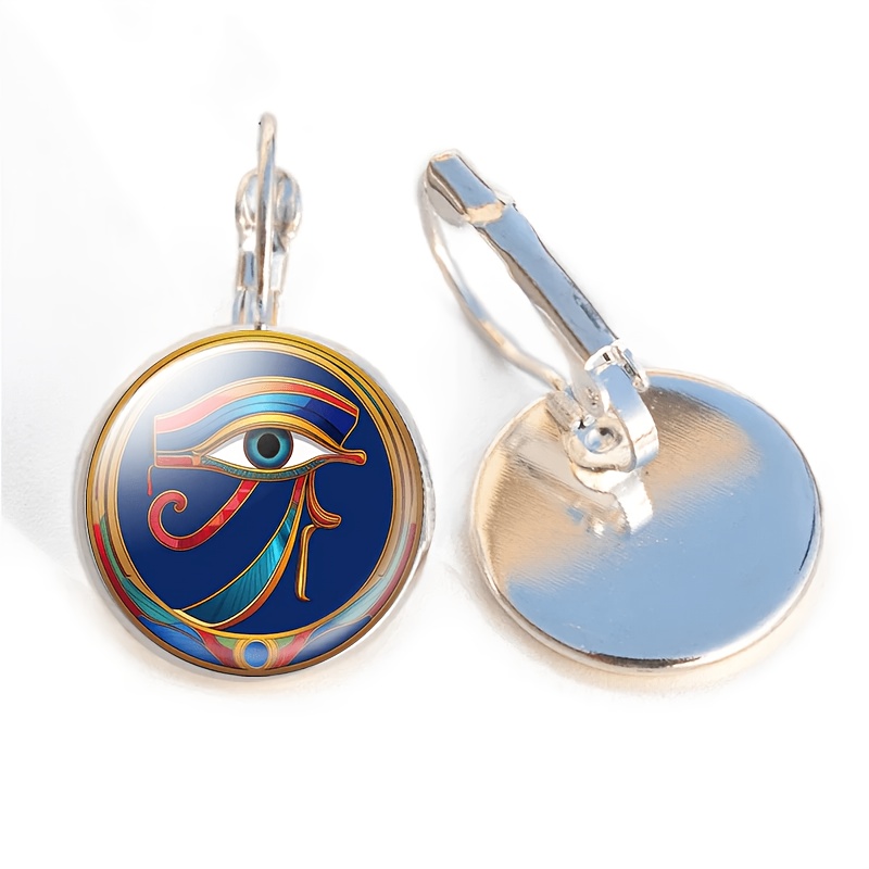 2pc Eye of Horus Pattern Inlaid Earrings Set