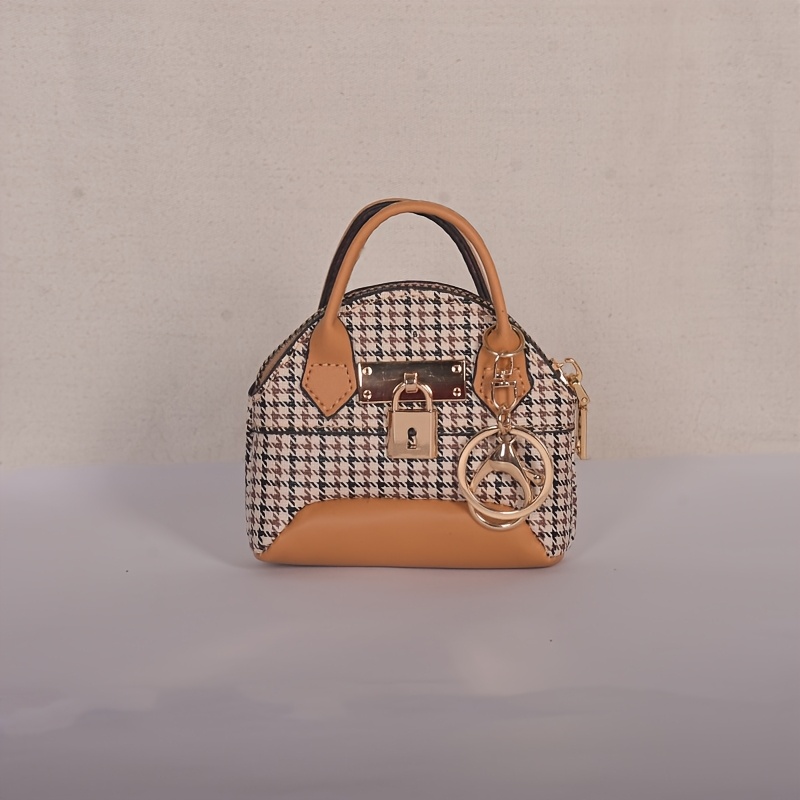 Image of Mini Handbag Keychain Coin Purse Fashion Coin Handbag Pendant With Zipper Mini Makeup Bag