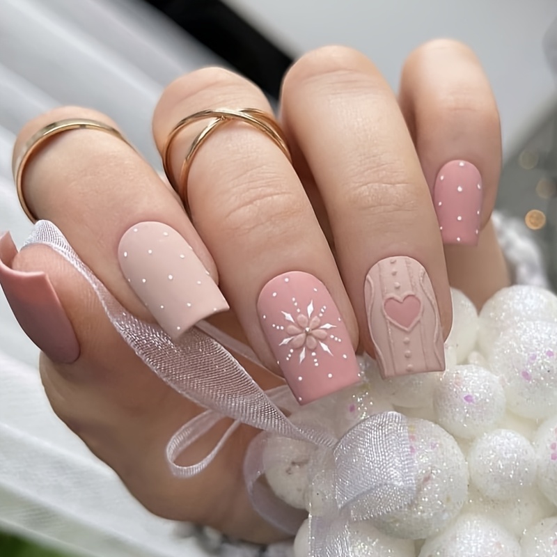 

24pcs Of Sweet Sister French - Love Valentine's Day Removable Wearable Nail