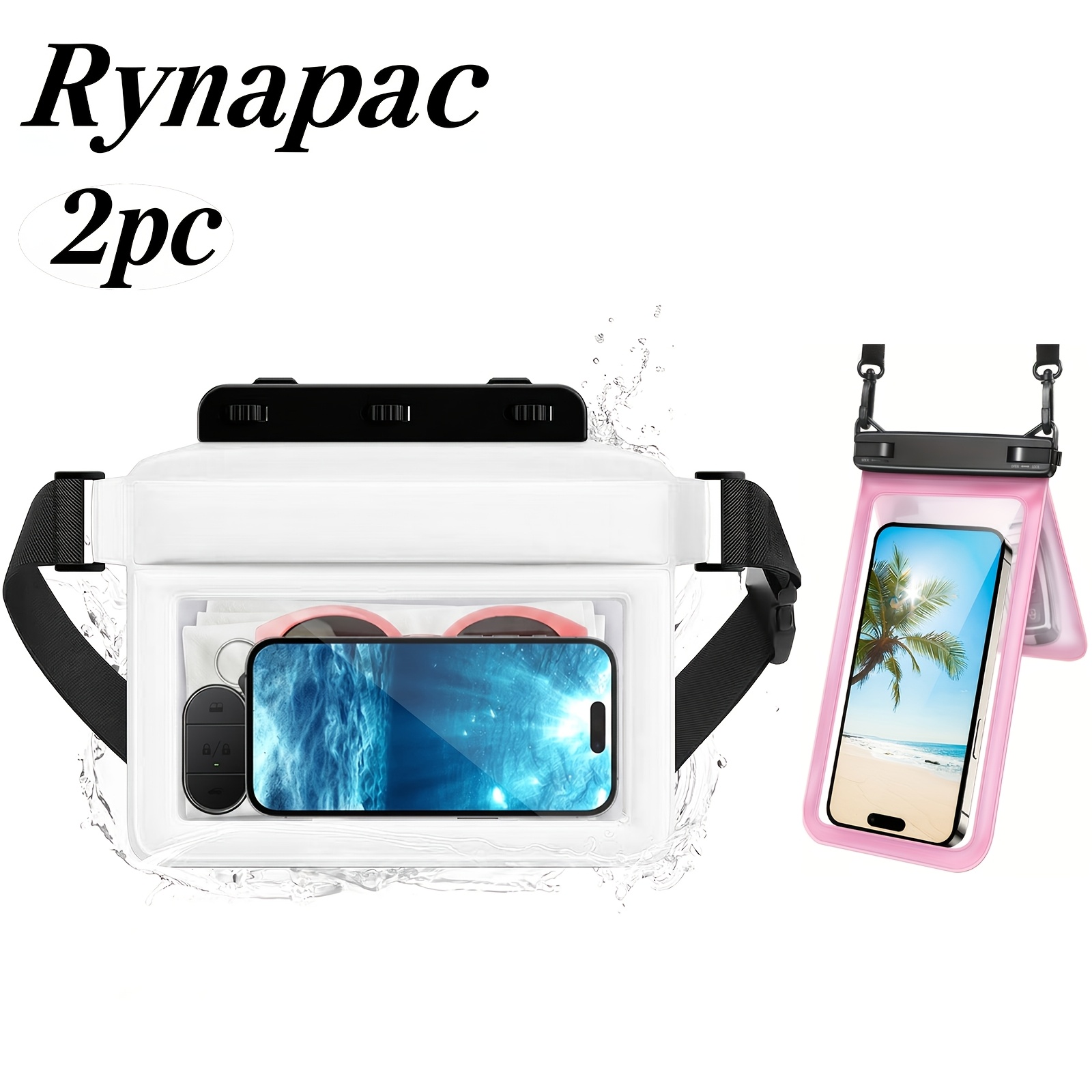 Rynapac 2pcs Large Capacity Bag & Phone Case Set, Multi-Pocket Touchscreen Pouch
