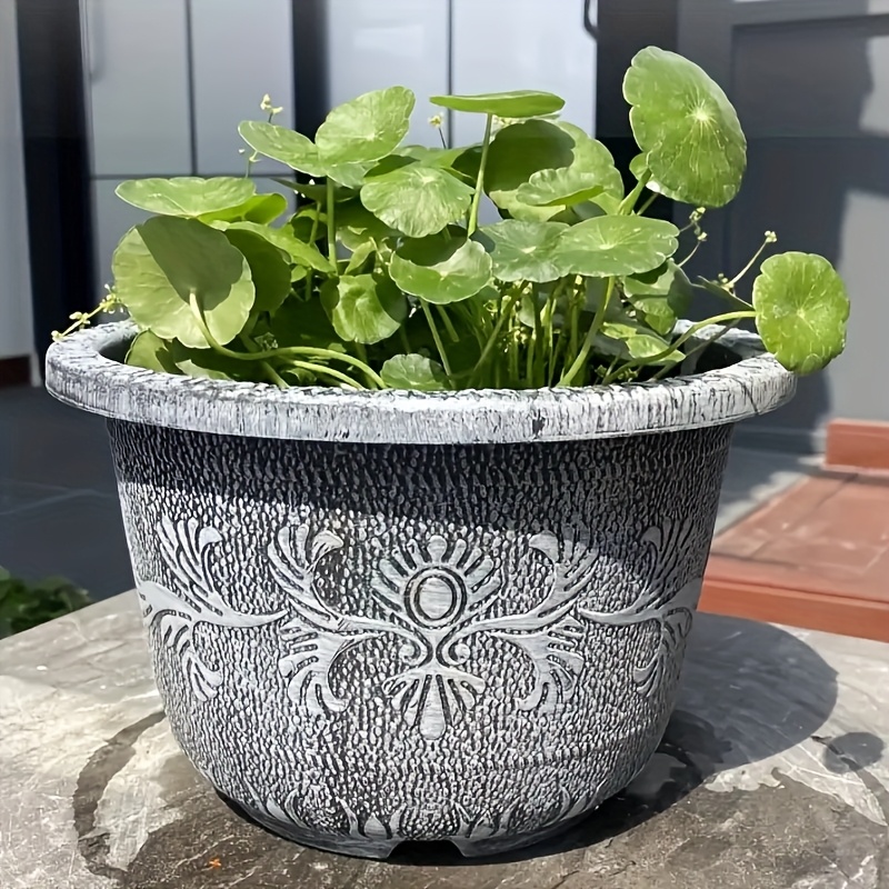 set of pots for plants Grey Tapered Planter Set of 2  Modern Indoor Outdoor Pots