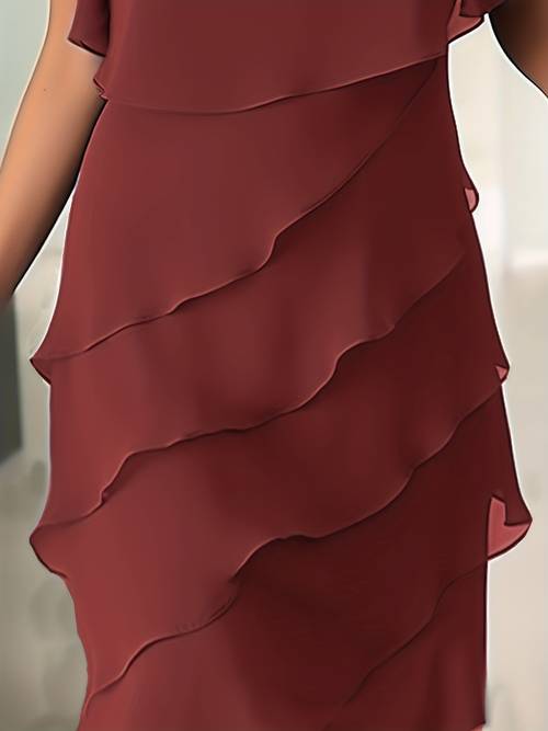 elegant blue sleeveless midi dress with ruched detail chic round neck flowing design for weddings cocktail parties spring summer events wedding guest attire ruched midi dress chic sleeveless dress