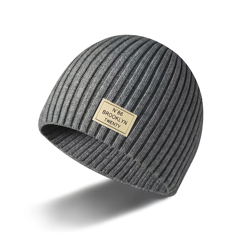 TEMU 1pc 86 Standard Snapback Short Brim Cap For Men, Outdoor Casual Sports Solid Color , Unisex Brimless Knit Hat