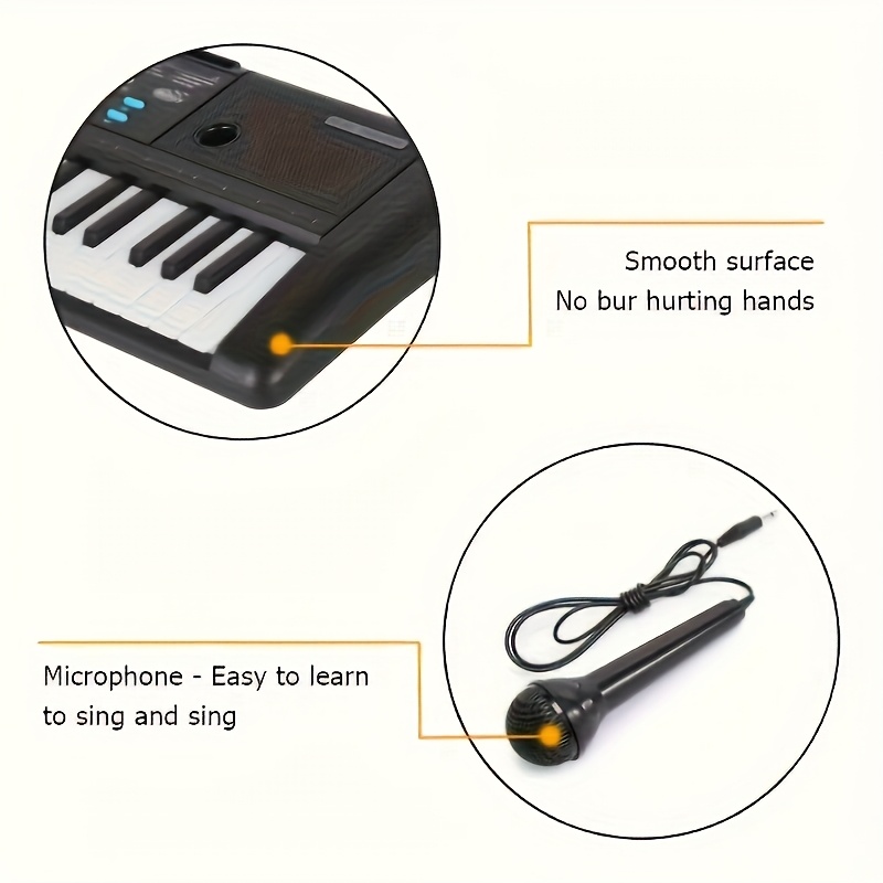 Teclado electrónico multifuncional de 61 teclas - Diseño portátil para uso en interiores y exteriores, con modo de enseñanza, incluye 6 demostraciones, 16 sonidos, 10 patrones de ritmo, 8 tambores, soporta efectos de sonido, grabación / programación / función de acordes, volumen y velocidad ajustables, equipado con pantalla de visualización. Regalo musical ideal para Navidad, Halloween, Acción de Gracias.