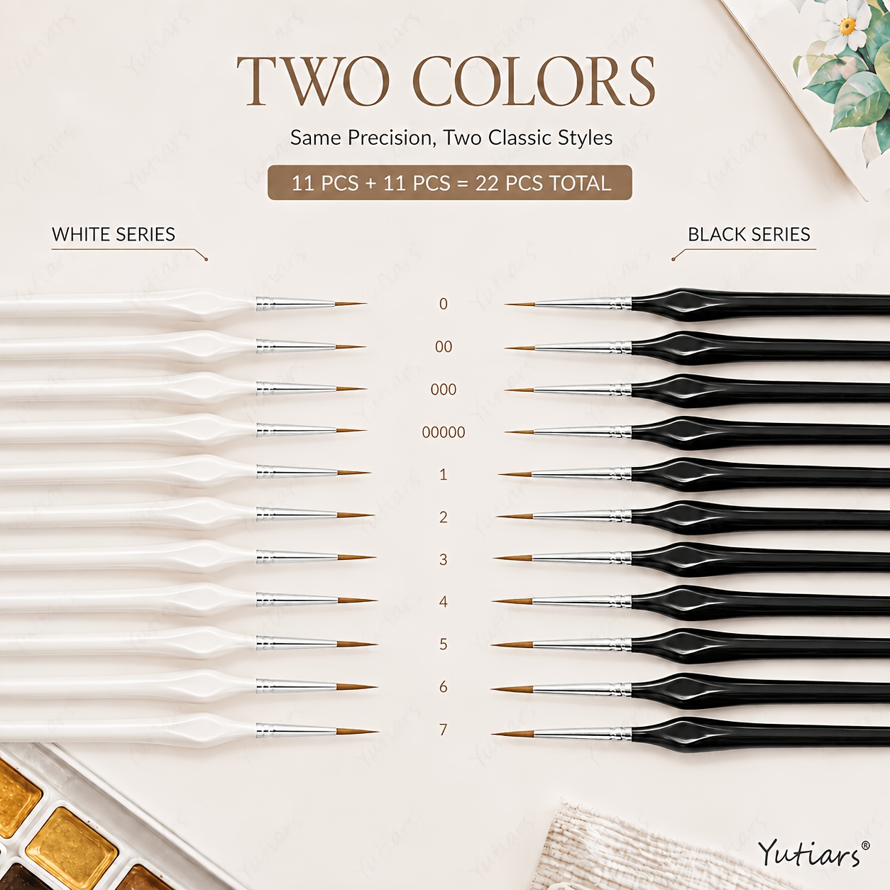 Image of High-quality Detailing Brush Set, 22pcs Micro-pen Set For And Art Painting- Acrylic, Oil Painting, Watercolor Painting With Number, Model, Face, Nail, Crafts