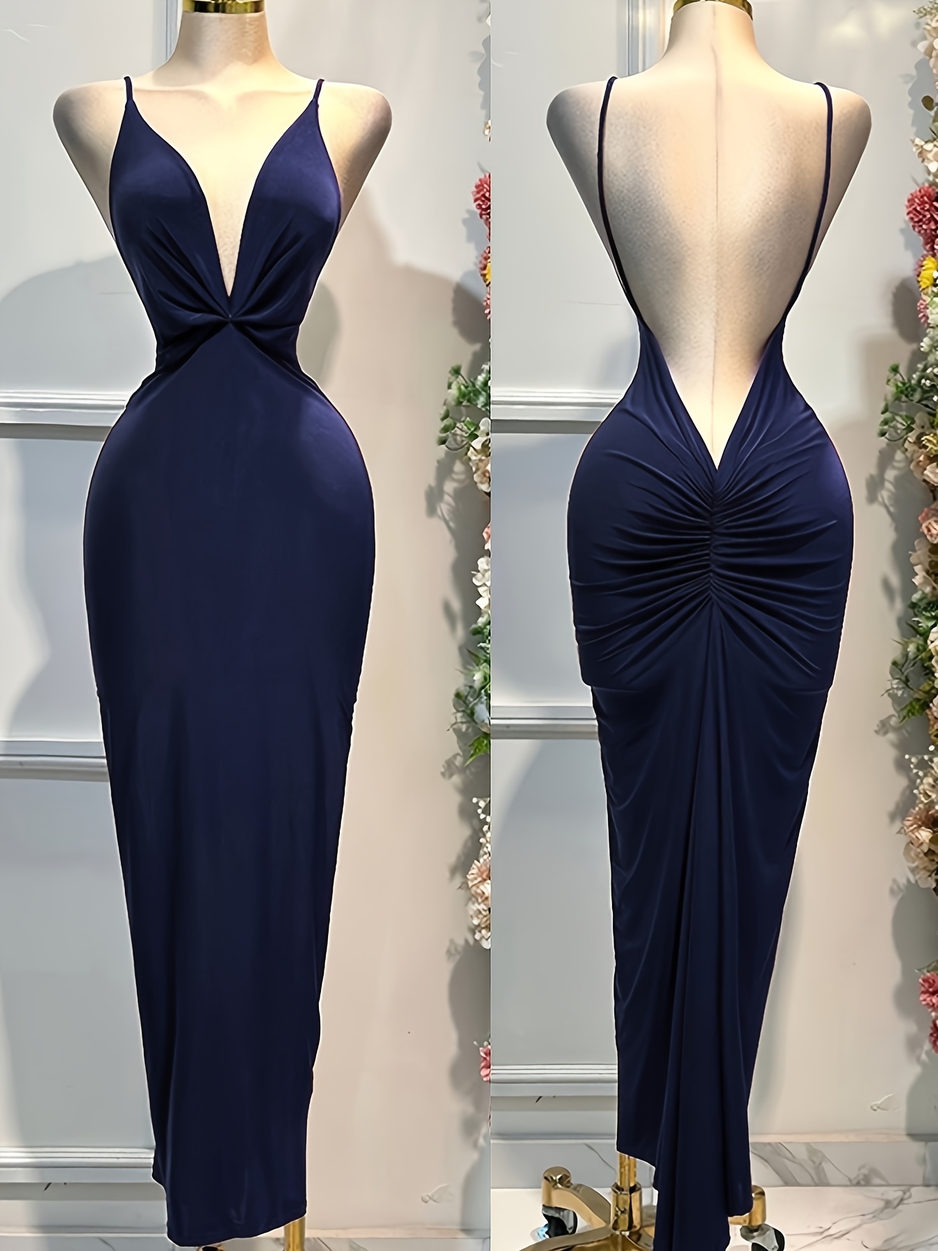 deep v new years dress New Years Eve Dresses For Women Deep V Sequins Wrap Ruched Sleeve Formal  Nightclub Party Dress