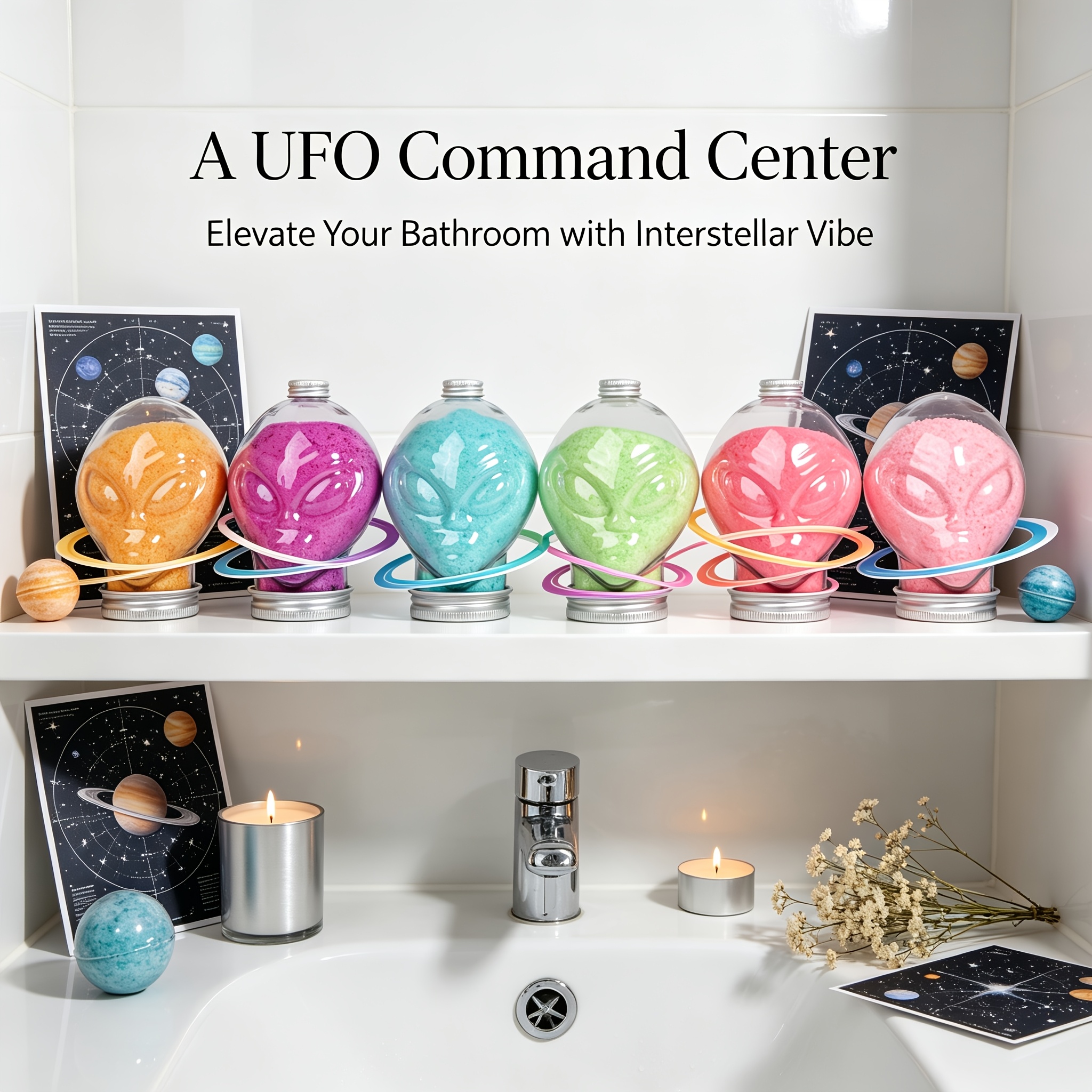 Halloween Magic Bath Bomb Potion, Alien UFO Design