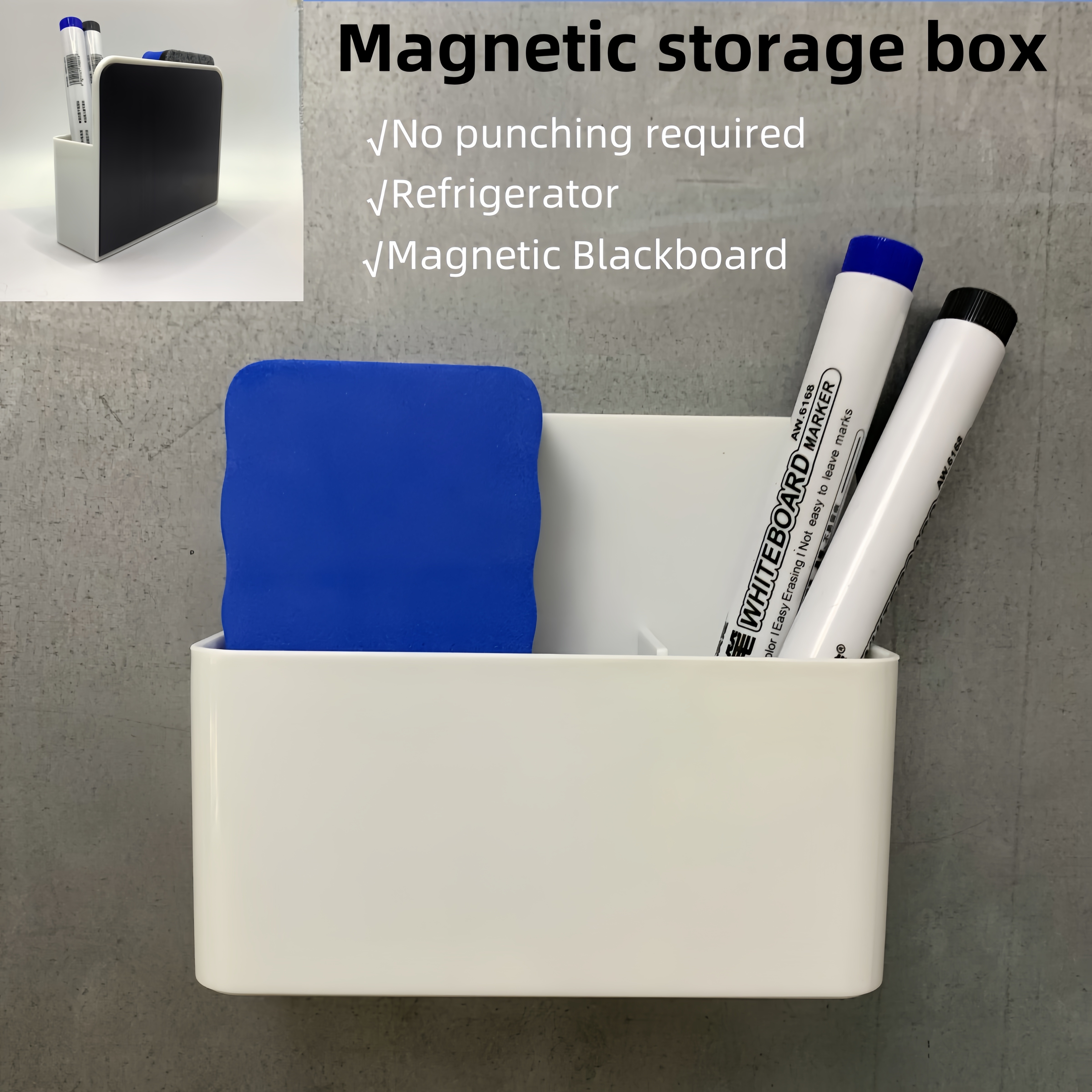 

Plastic Pen , Refrigerator Storage , Erasable Storage Box, Whiteboard Cup, Non-punch Storage Box For Whiteboard In Classroom