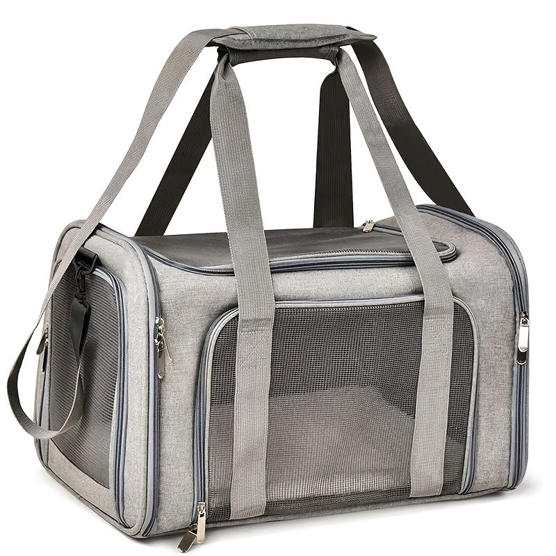 TEMU Portable And Breathable Pet Bag | Large Capacity, Foldable Design, Easy To Store, Zipper Closure - Stable , Comfortable And Experience For Pets.