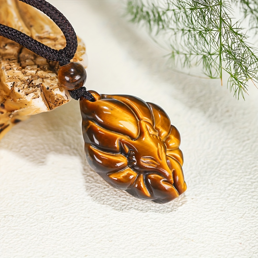 Image of Natural Eye Fox Pendant Style Suitable For Daily Commuting Wearing Sweater Chain Couple Jewelry Creative Holiday Gift