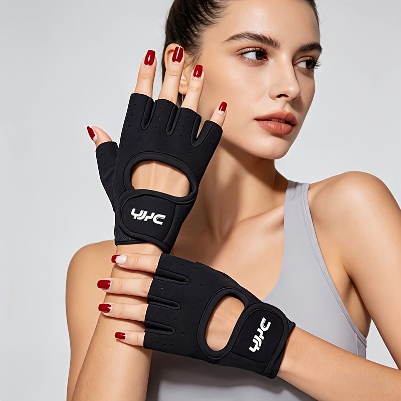 TEMU 1 Paire de Gants de Fitness Unisexe Demi-Doigt - Gants d'Entraînement Antidérapants et Respirants, Gants de Gym Demi-Doigt, Gants de