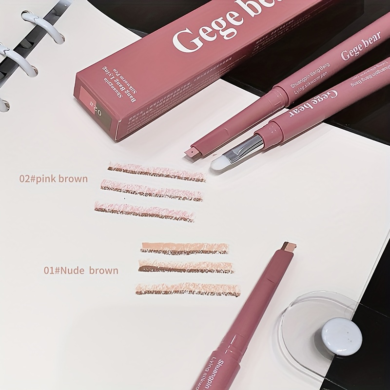 gege bear dubbelhövdad ögon highlighter penna - rosa skimrande flytande eyeliner för nybörjare, snygg sminkverktyg med för ögonbågar & ögon, enkel applikation för alla ljusa beige nyanser, nybörjarvänlig makeup, modern kosmetisk design, applikation, långvarig fransgel, eyeliner, ögonpenna, makeup | Kundtjänst 24/7 | Temu