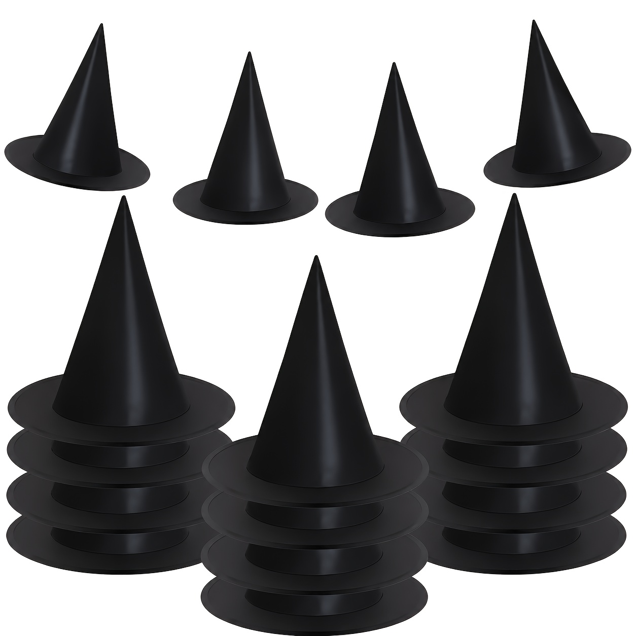 TEMU 12pcs For Halloween Witch Hats, Black Witch Hat For Halloween Party Hanging Decorations Indoor And Outdoor For Halloween Party Supplies, For