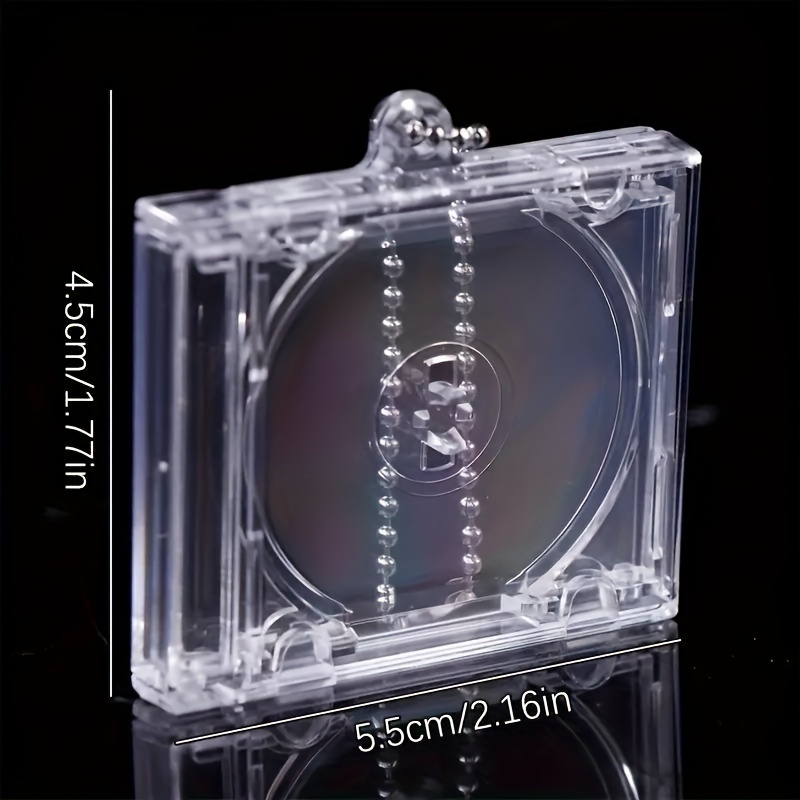 5pcs mini cd case keychains transparent plastic boxes chains - Temu