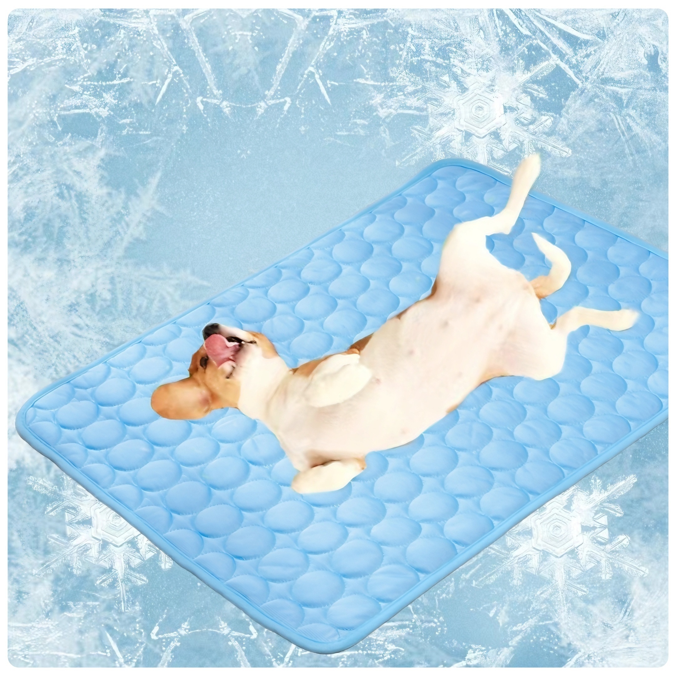 

Washable Ice Silk Dog Cooling Mat - Self-cooling Pad For Pets, Ideal For Indoor & Outdoor Use, Perfect For All Dog Sizes