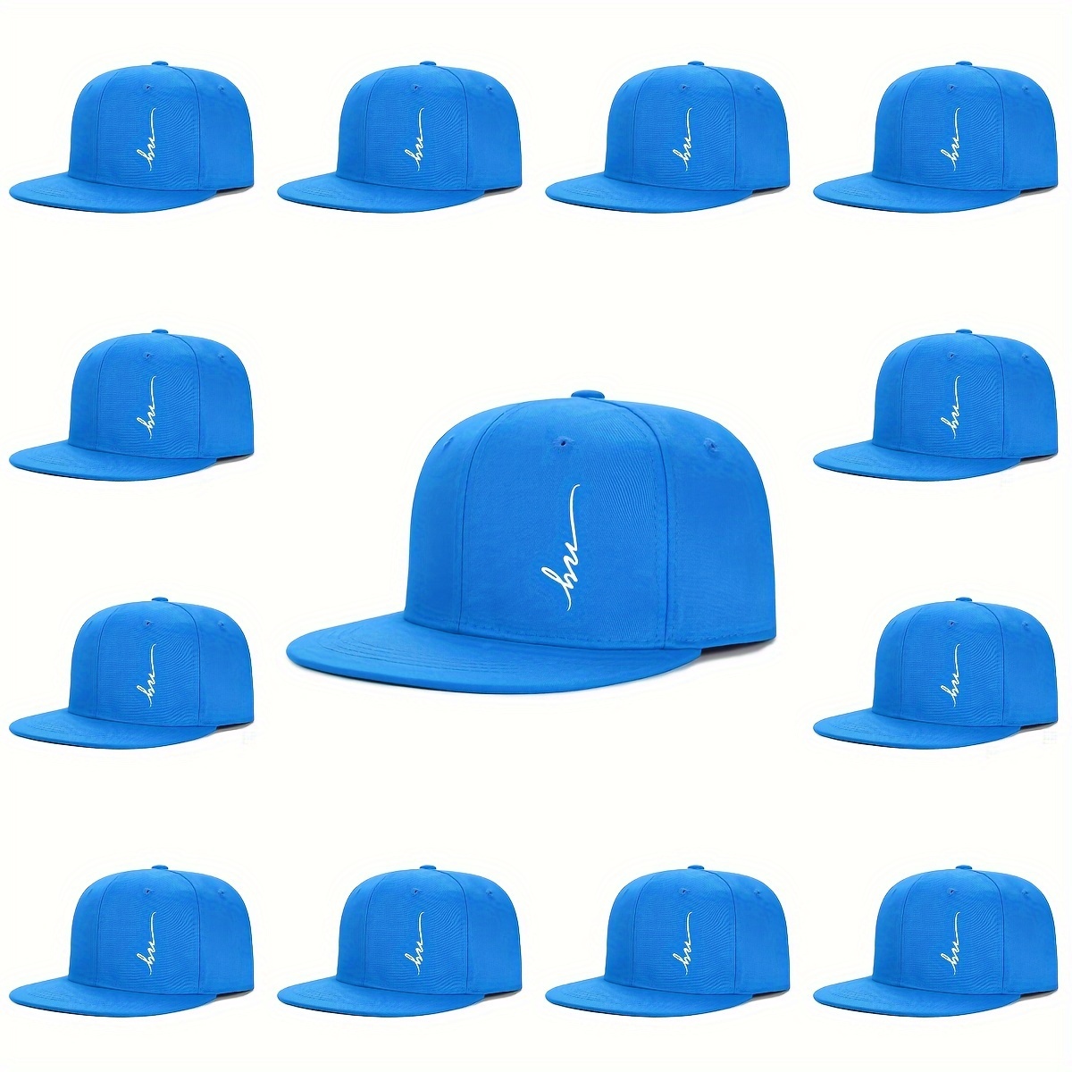TEMU 13pcs New Street Hip-hop Style Unisex Cap, Trendy Versatile Flat Brim Hat