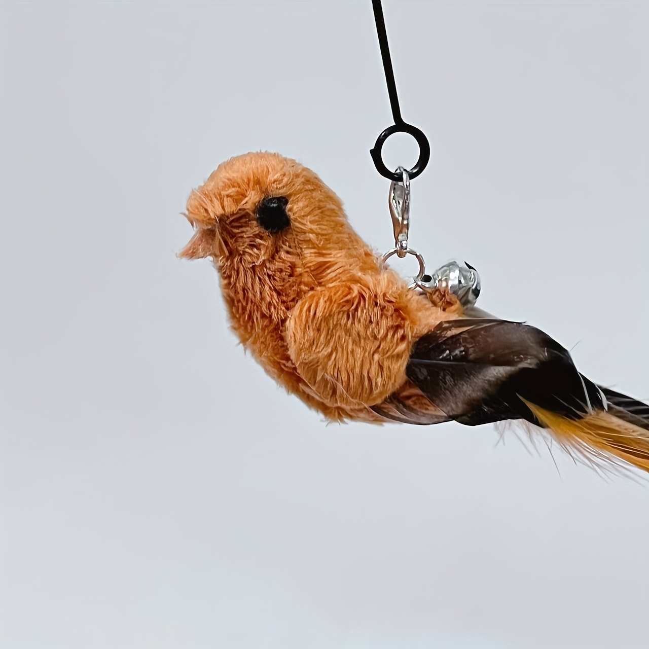 Bird Replacement Heads for Cat Toys, Artificial Feather Material, Replacement Teaser Head for Cat Wand Bird with Bell, Sturdy Cat Toy for Indoor Entertaining, Without Battery