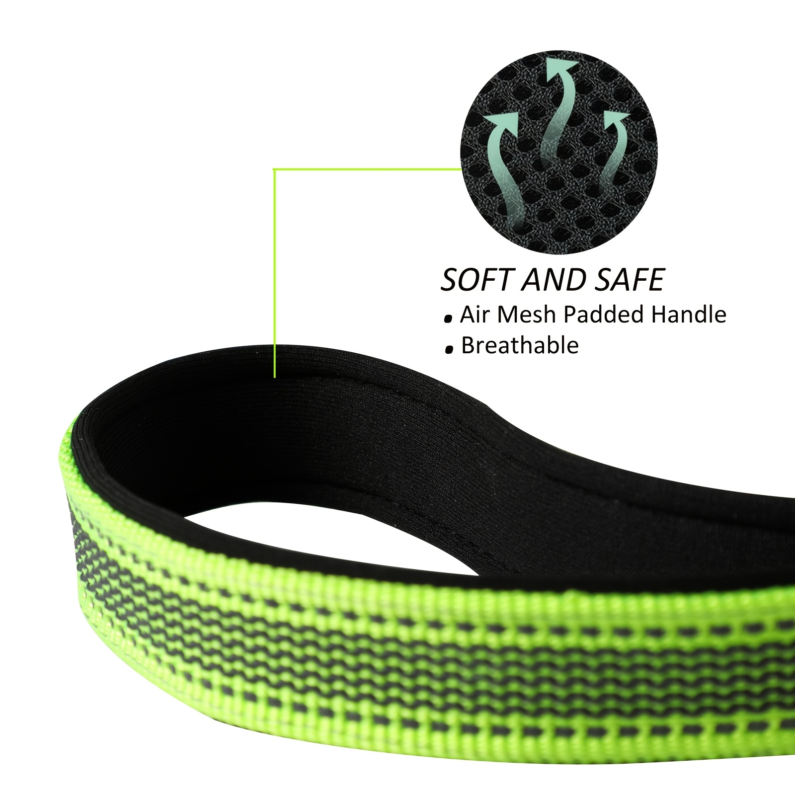 Double-Sided Reflective Dog Leash with Padded Handle, Heavy Duty