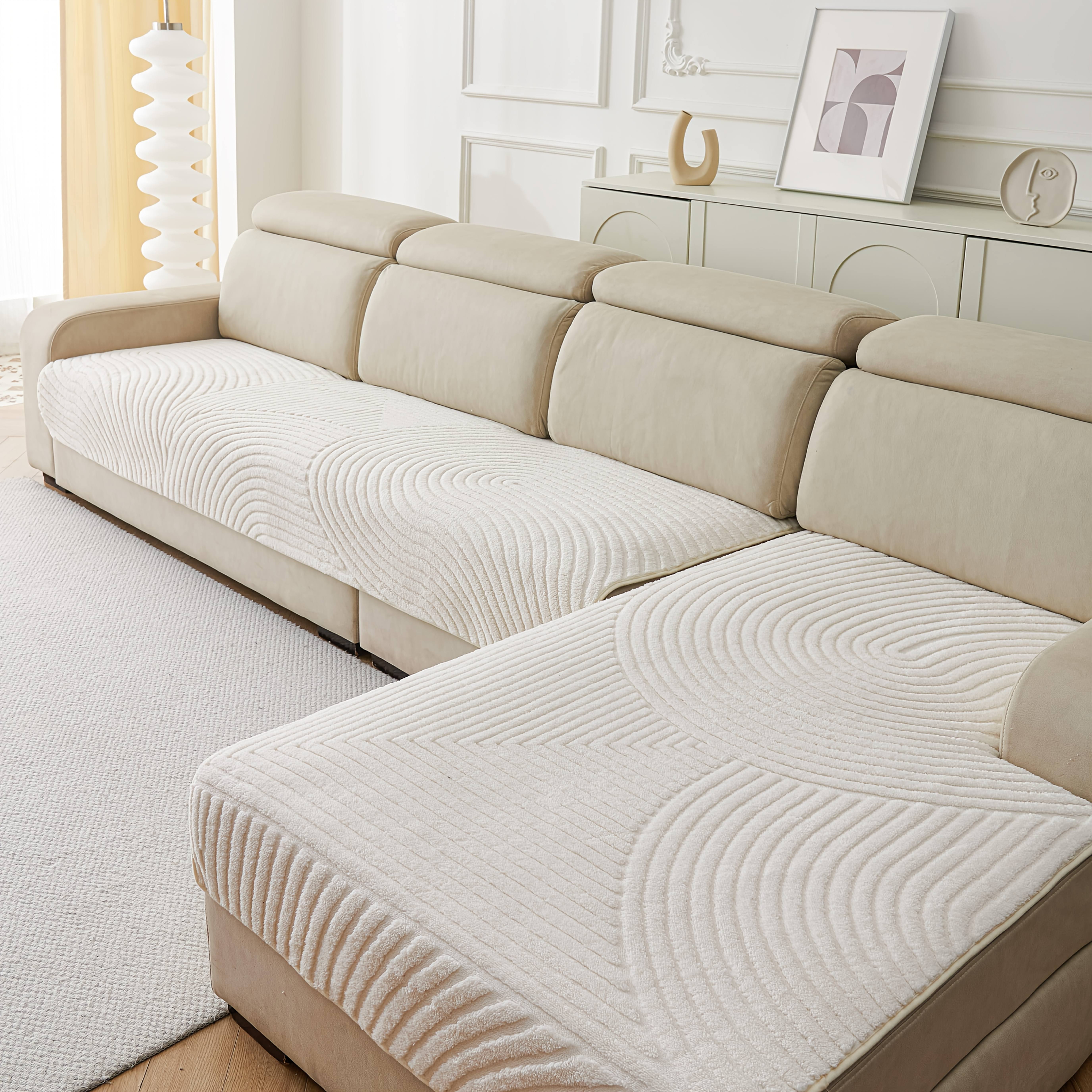 TEMU Coussin de canapé en peluche bohème double pièce, de gaufrage incurvé, velours court pour et tissu antidérapant, décoration intérieure