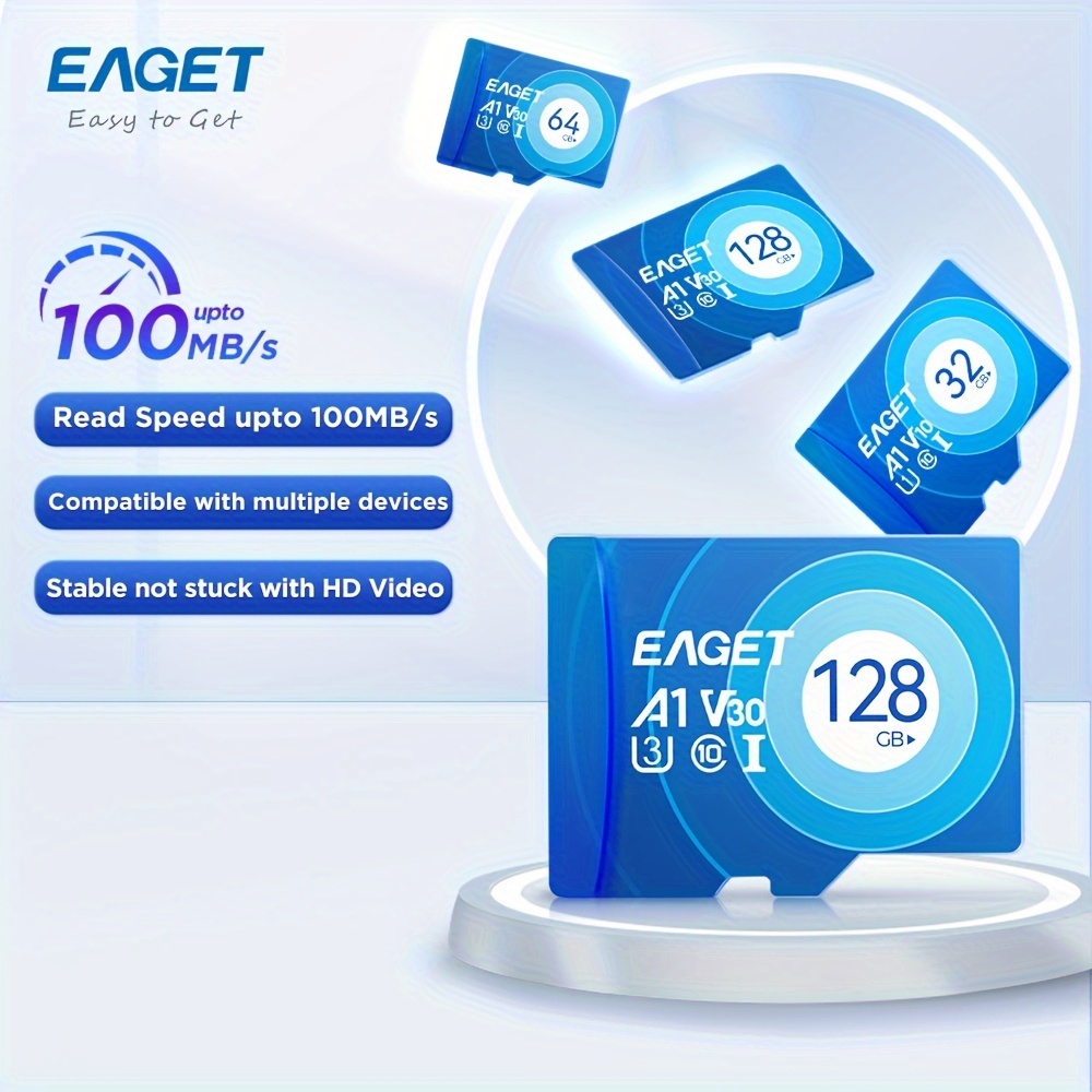 

Eaget Card 128gb Memory Card, Micro Sdxc Sd Card 64gb 32gb Class 10 High Speed Flash Memory Card Storage Memory Tf Sd Card Gift For Birthday/easter/girlfriend