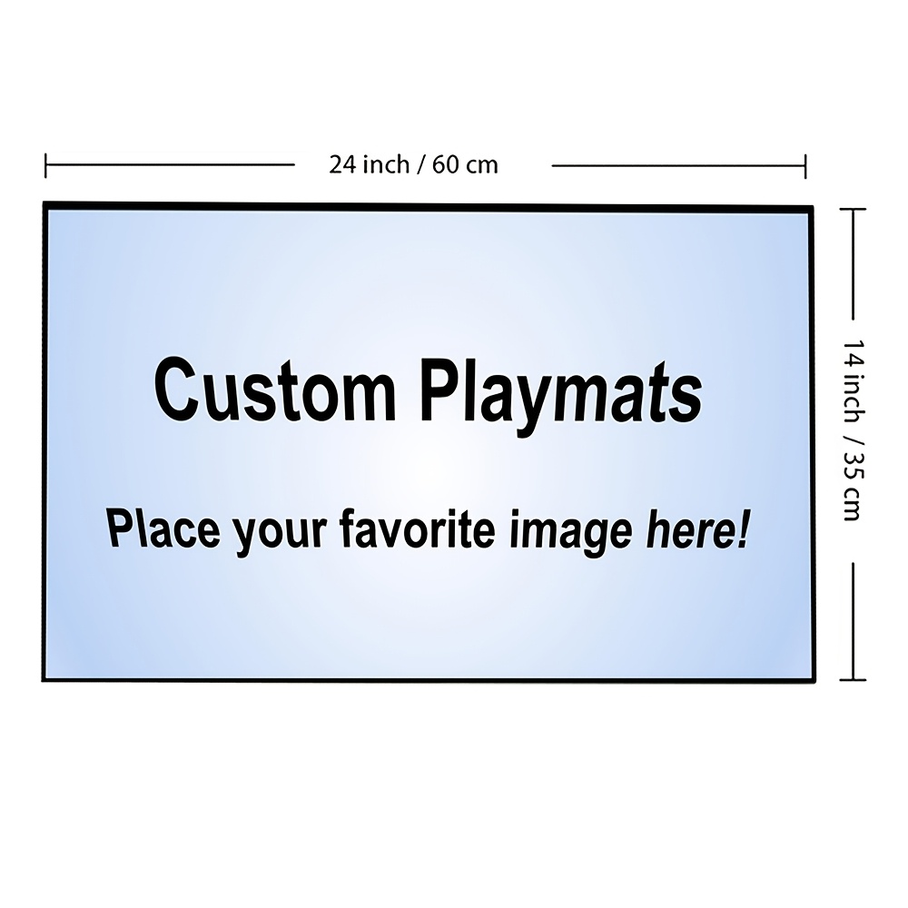 TEMU Custom Playmat Tcg Card Game Mat 14x24 Inches – Your Image – Decor Desk Mat/play Mat, Non Slip, Stitched Edges, Rubber For Trading