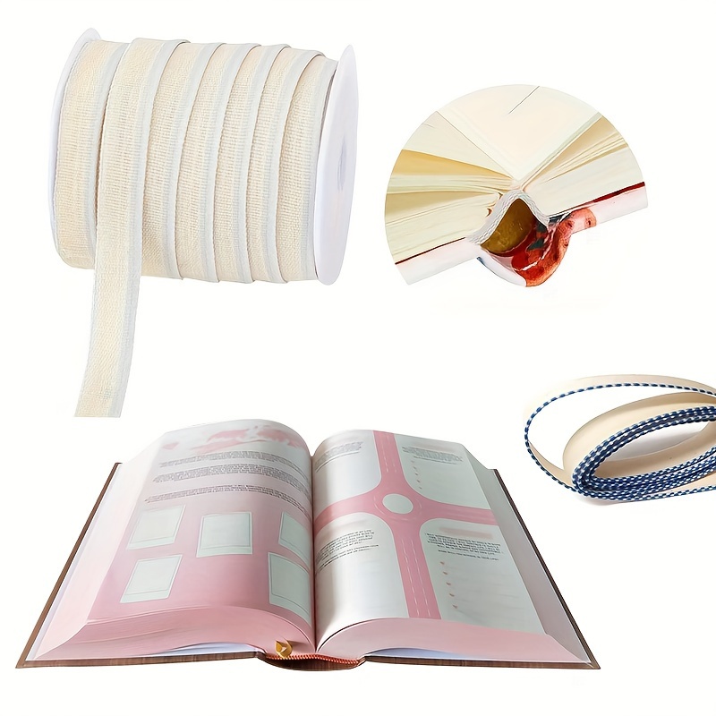 

3 Yards 15mm Color Cotton Book Binding Headbands Golden Book End Bands Flat Book Binding Ribbon Bookmaking Headbands For Beginners Bookbinding Book Decor Repairing